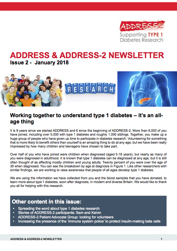 Newsletters ADDRESS2 type 1 diabetes